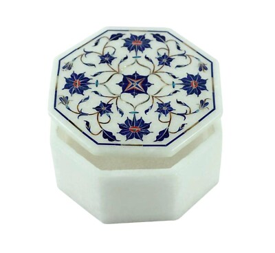 Octagon Marmor Schmuck Verpackung Lapis Lazuli Stein Inlay Work Armreif für Wife