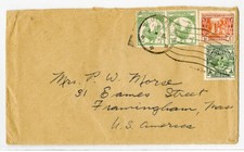 Burma Cover 1933 Neatly Tied to US VF Scarce