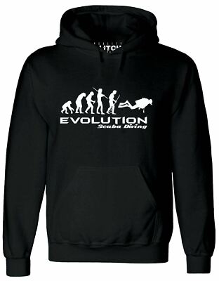 Evolution of Scuba Diving Men's Hoodie Sea Hobby Ocean Cave Diver
