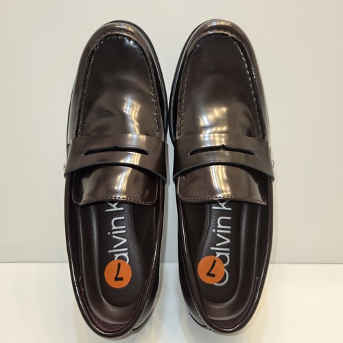 Mocassini Calvin Klein Crispo Penny uomo 7 scarpe slip on pelle marrone - Foto 2 di 16