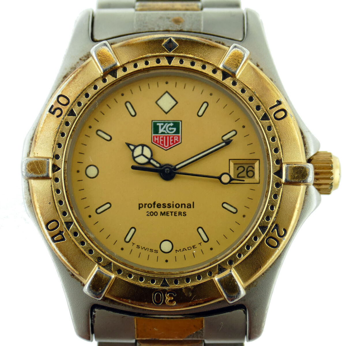 TAG HEUER 964.013 PROF 2000 GOLD DIAL 2-TONE G.P.+S.S. TAG HEUER 964.013 PROF 2000 GOLD DIAL 2-TONE G.P.+S.S.