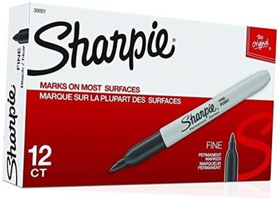 Permanent Marker, Fine Point Black, Water Resistant & Fade Resistant Ink, Use 
