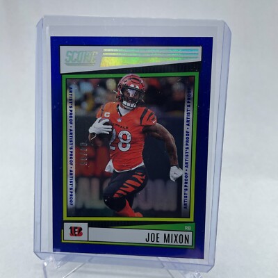 Joe Mixon 2022 Panini Score Artists Proof Blue Parallel # d /35 Card #195