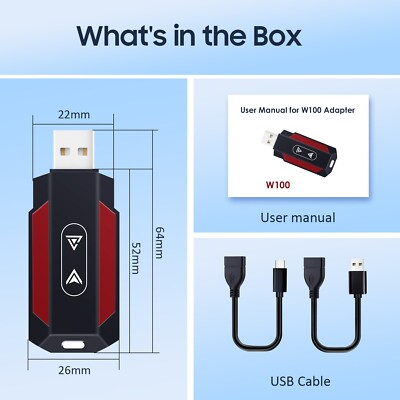 Wireless Carplay AI Box Android Auto Adapter Konverter Dongle Connect Box