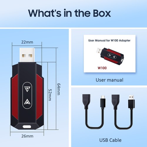 2 in 1 Android Auto Wireless Adapter Wireless CarPlay Adapter Plug Play Radio US - Foto 8 di 13