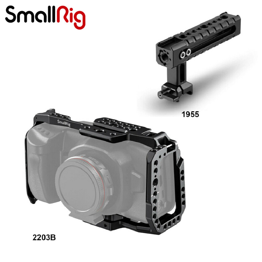 SmallRig Camera Cage/Nato TOp Handle/Wooden Side Handle for BMPCC