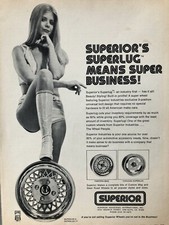 Vintage 1974 Sexy Auto Parts Superior Wheels Original Ad Sm052 Vintage 1974 Sexy Auto Parts Superior Wheels Original Ad Sm052