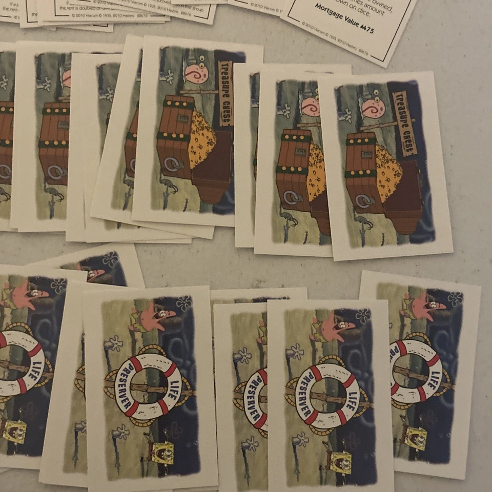 Spongebob SquarePants Monopoly Title Life Preserver Treasure Cards Viacom 2005 - Image 3 of 4