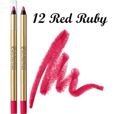 12 × Max Factor USA Colour Elixir Lip Liner - 12 Red Ruby