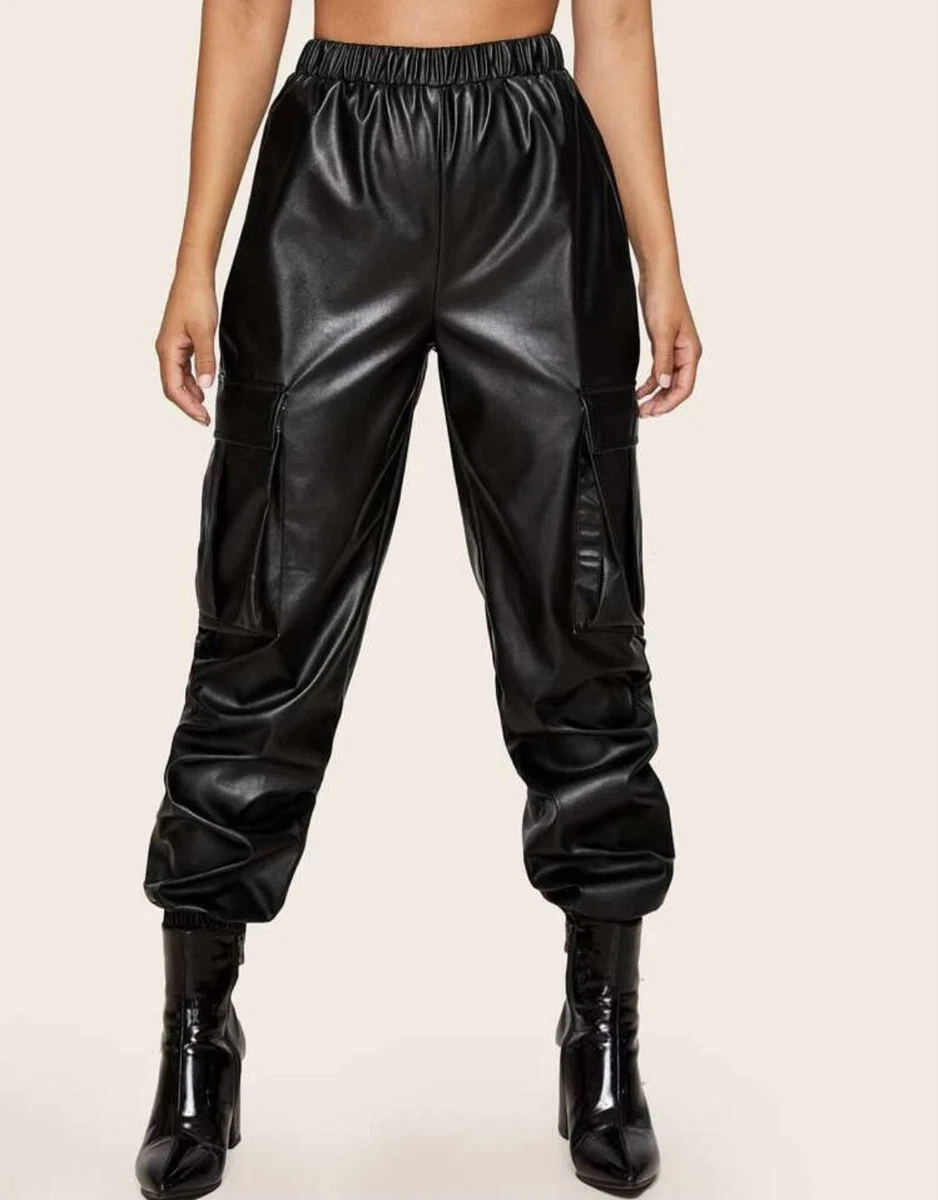 Black Leather Pants Size XS Woman