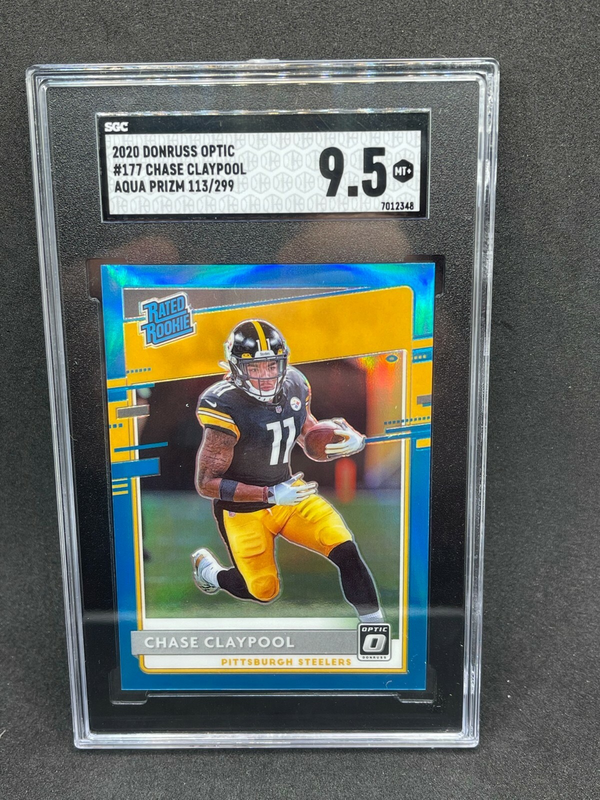 2020 Donruss Optic Chase Claypool Aqua Prizm /299 SGC 9.5 Rated Rookie #177 RC