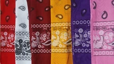 BANDANA New 100% Cotton BANDANA 22"X 22" 6 Colors 