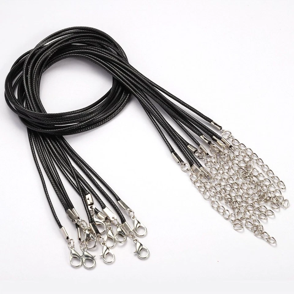 Lobster Clasp String Cord Leather Adjustable Braided Rope Diy Necklace 10-20Pcs - Image 4 of 4