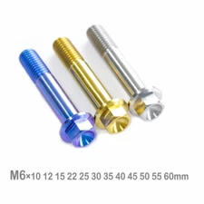 Titanium Screws Hex Head Flange Bolts M6×10 - 60mm for bike motorcycle Fastener
