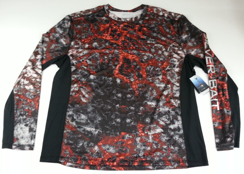 NEW NWT Silver Bait Long Sleeve Shirt Size XL Mens Red Black Fishing Top