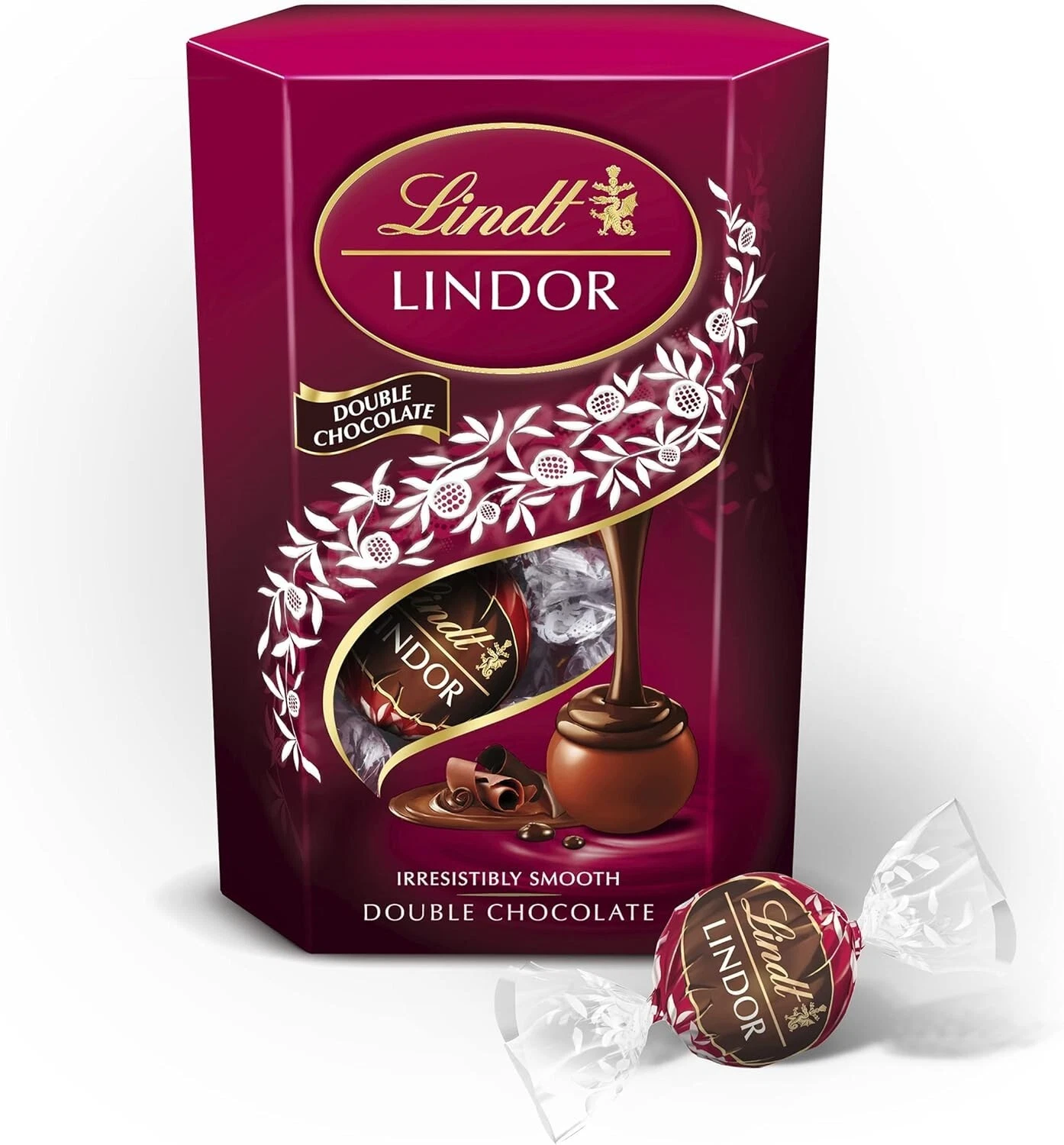 Lindt Lindor Double Chocolate Truffles Box - Approx 16 balls, 200 g