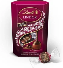 Lindt Lindor Double Chocolate Truffles Box - Approx 16 balls, 200 g
