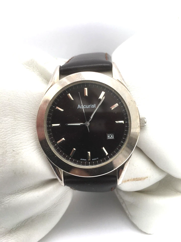 Accurist Mens 30 MT WR Date Leather Strap Watch MS440 - image 4 of 4