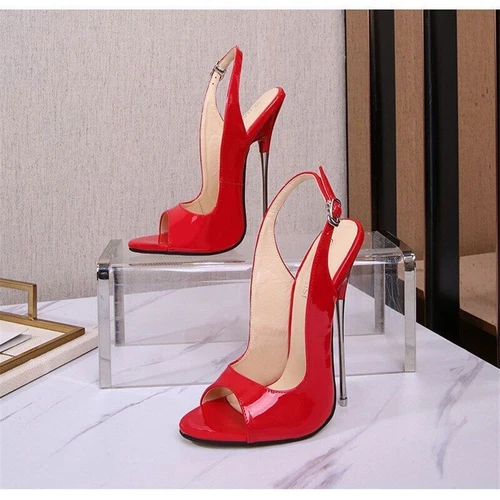 Women 16Cm Super High Heel Sexy Open Toe Stiletto Slingback Shoes Sandals Club - Picture 1 of 25