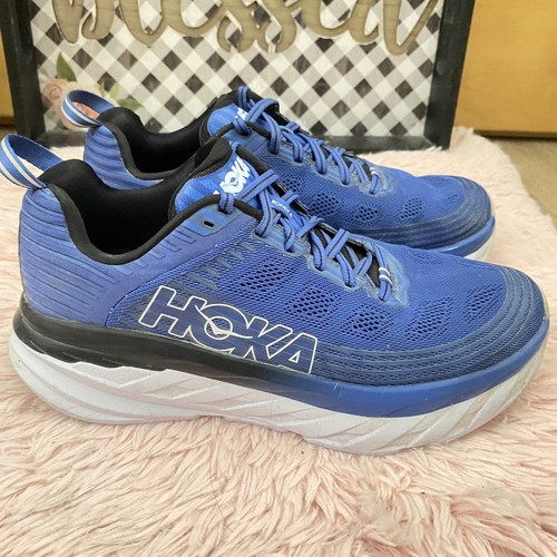 Hoka One One Bondi 6 Running Athletic Comfort Shoes Blue Black Men’s Size 8 - Picture 5 of 7