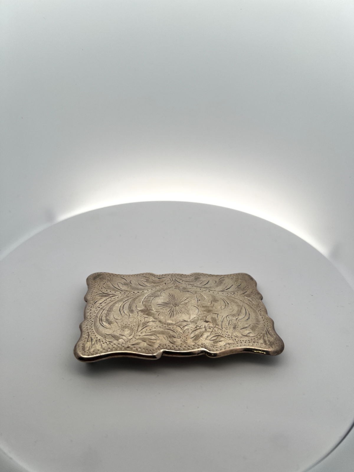 Sterling Retro Vintage Western Style Belt Buckle w/Stamped Floral Design