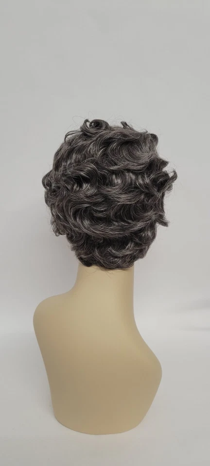 Peluca Retro Dedo Corto Onda Gris Natural Rizado Cosplay Kanekalon Japón Origen 34 Foto 4 de 4