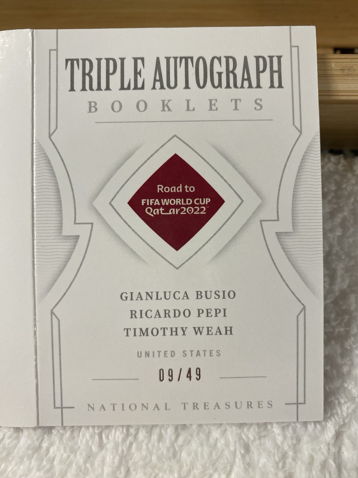 2022 National Treasures Soccer Triple Auto Booklets Busio, Pepi, Weah /49 USMNT view 8