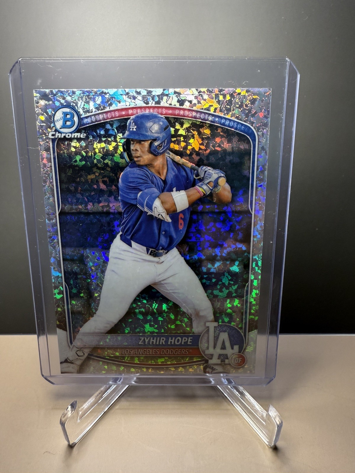 2025 Bowman Zyhir Hope Chrome Prospects Mini Diamonds Refractor #BCP-2 Dodgers