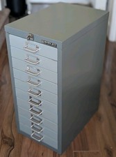 Bisley 10 Drawer Filing Cabinet with Lock and Key 1978