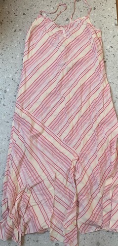 SPRING/SUMMER CANDY STRIPE STRAPPY LINEN MIX DRESS - Picture 1 of 1
