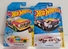 Hot Wheels '67 Ford Mustang Coupe - '72 Ford Ranchero HW Art Cars Lot of 2 NEW