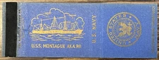 US Navy USS Montague (AKA-98) Attack Cargo Ship Vintage Matchbook Cover #2