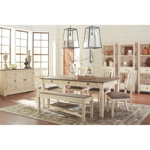 Ashley Furniture Bolanburg 3-Shelf Engineered Wood Bookcase in Antique White - Picture 12 of 14