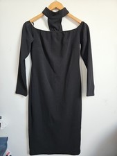 AX Paris choker Style Midi Bodycon Black Dress Size 14