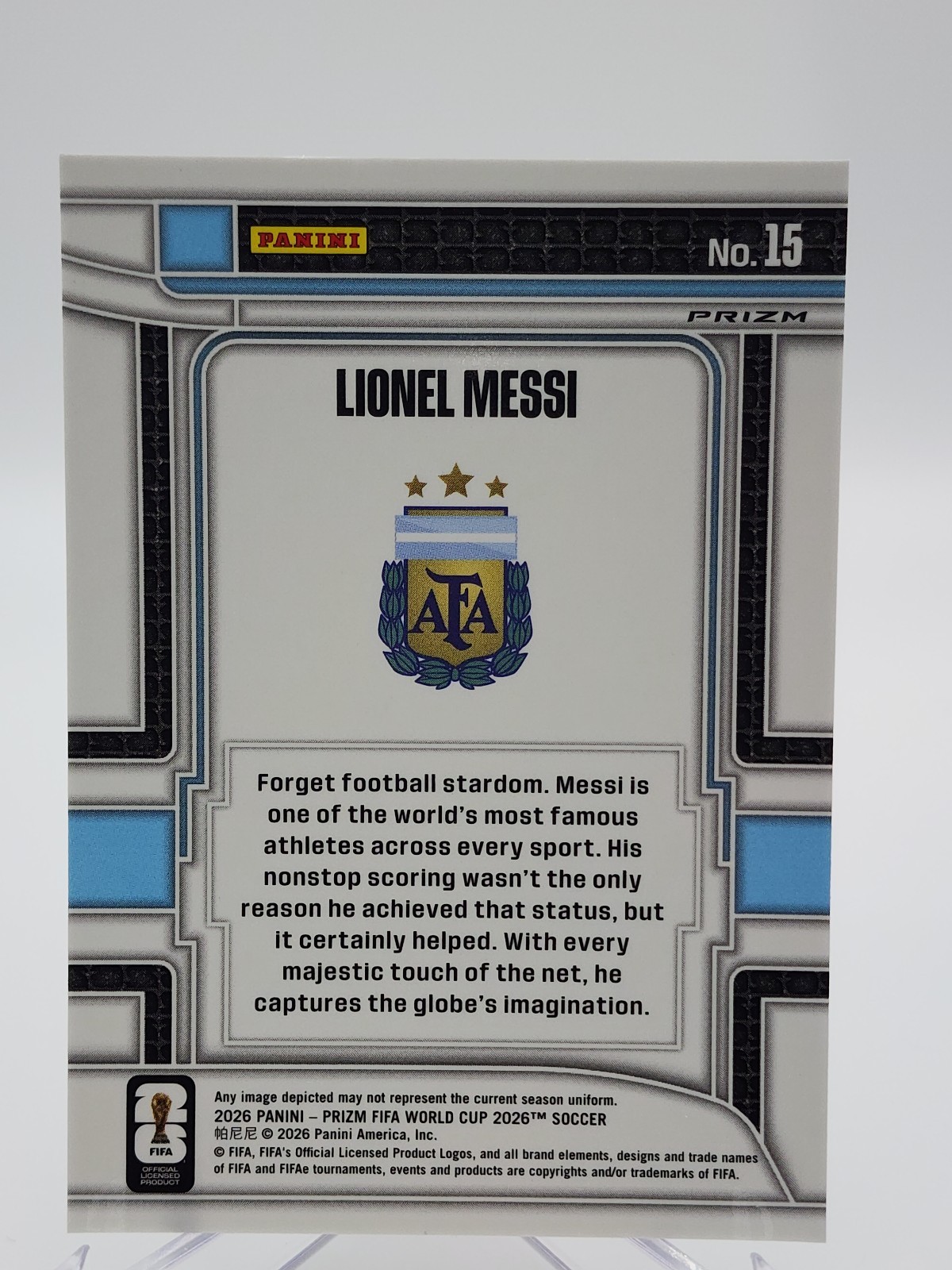 2026 Panini Prizm World Cup - Lionel Messi #15 Scorers Club Silver Prizm view 2