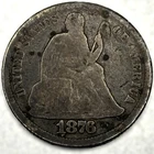 1876-CC Carson City Mint Silver U.S. Seated Liberty Dime -1189