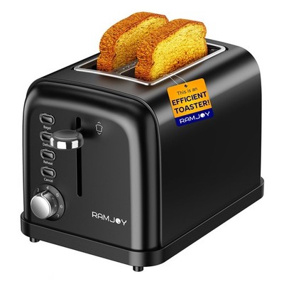 Black Toaster 2 Slice, Extra Wide Slot Toaster for Bagels, Bread, Waffles, 7 ...