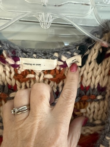 RARE Anthropologie Sweater Sleeping on Snow Neo Fairisle Cardigan Oversize Sz XS - Picture 4 of 7