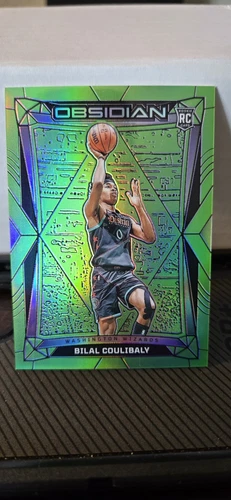 Bilal Coulibaly 2023-24 Panini Obsidian Electric Etch Green Flood RC /25 Wizards