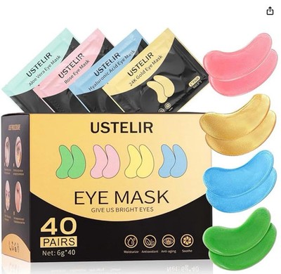 Under Eye Patches, 40 Pairs Eye Mask for Dark Circles, Puffy Eyes, Undereye Bags