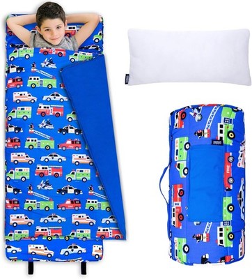 Wildkin Kids Original Nap Mat   Cozy Kids Sleep Mat with Pillow, Ideal for