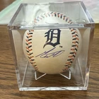 Max Clark Signed Detroit Tigers MLB Baseball Ball w/ Display Case