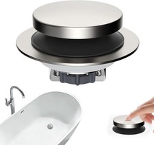 3 in 1 Metal Bathtub Drain Stopper, Universal Pop Up Tub Stopper, Bathtub Drain