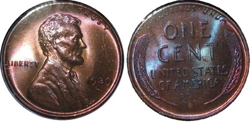 1939-D ANACS MS66RB Lincoln Cent 1c PQ Toning Wheat Penny 1939 D MS-66 RB