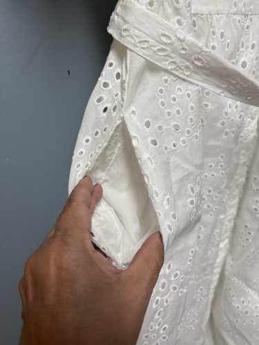 ZARA OPENWORK EMBROIDERED DRESS WHITE M $120 100% Cotton - Picture 9 of 17