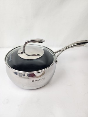 Tupperware Chef Series NonStick 2.5Qt Bowl Shape Sauce Pan Stainless Steel w/Lid