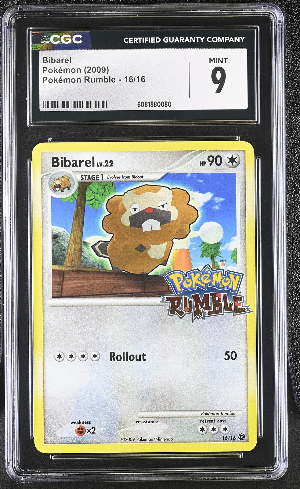 CGC 9 MINT Bibarel 2009 Pok^mon Rumble 16/16 Pokemon Card