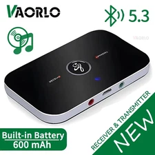 Bluetooth 5.0 Transmitter Receiver 2 IN 1 Wireless Audio 3.5mm Jack Aux Adapter