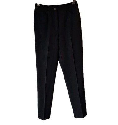 Emanuel Ungaro Liberte Pants Women's Size 4/38 Black Solid Straight Leg Wool