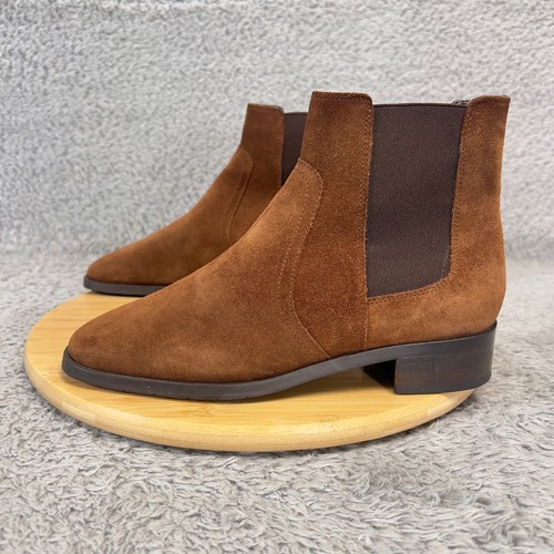 Aquatalia Chelsea Boots Womens 8 Brown Suede Quiet Luxury Old Money Italy Made